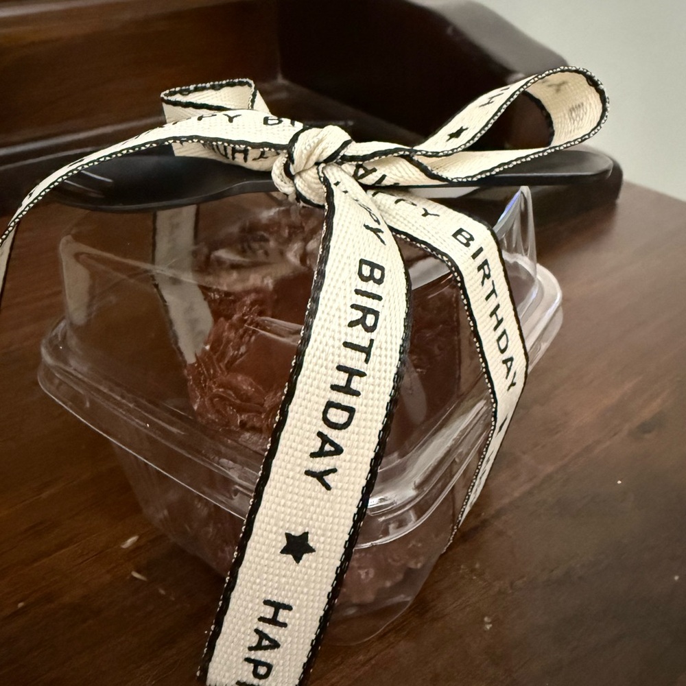 Happy Birthday Ribbon Wrapped Party Favor cake